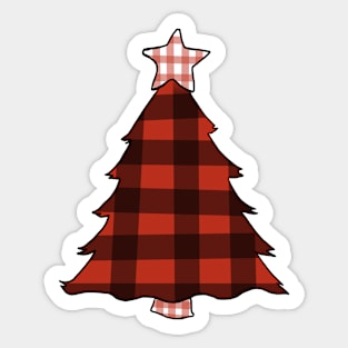 Plaid Christmas Tree Sticker